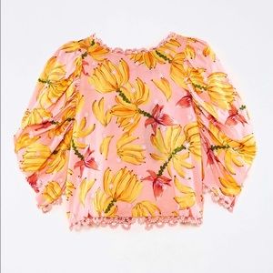 FARM Rio Banana Taste Blouse in great condition size Small